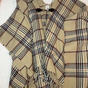 Plaid Shrug With Buckle